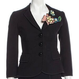 Moschino Cheap & Chic Skirt Set, Black w/ Floral Design, Size 10 / 12, Y2K VTG